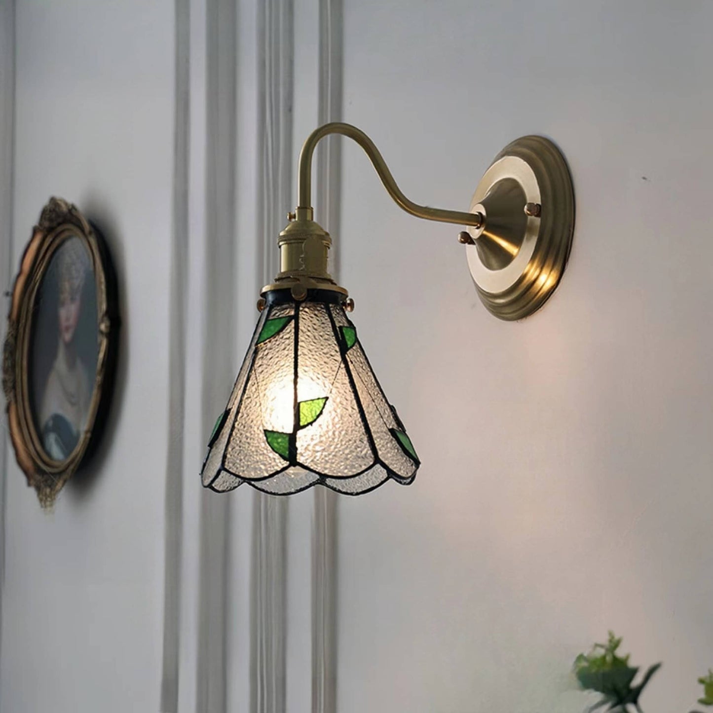 Tiffany Antique Stained Glass Wall Light