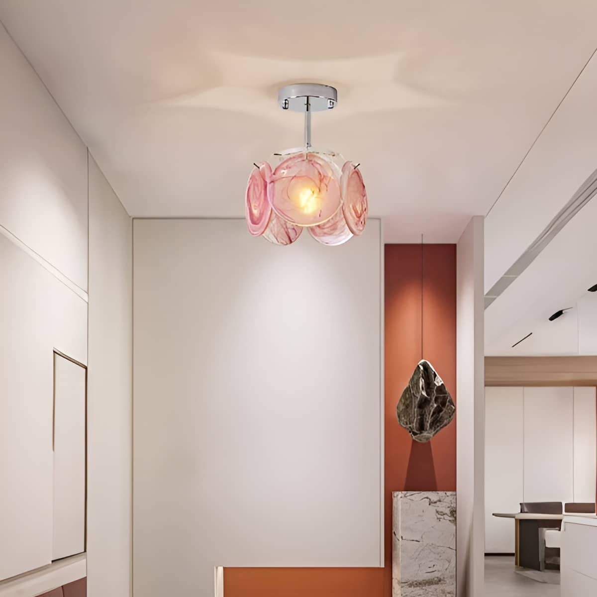 Vintage Artistic Murano Glass Petal Ceiling Light