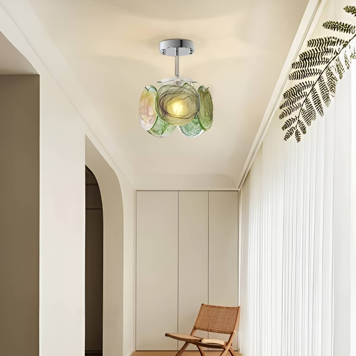 Vintage Artistic Murano Glass Petal Ceiling Light