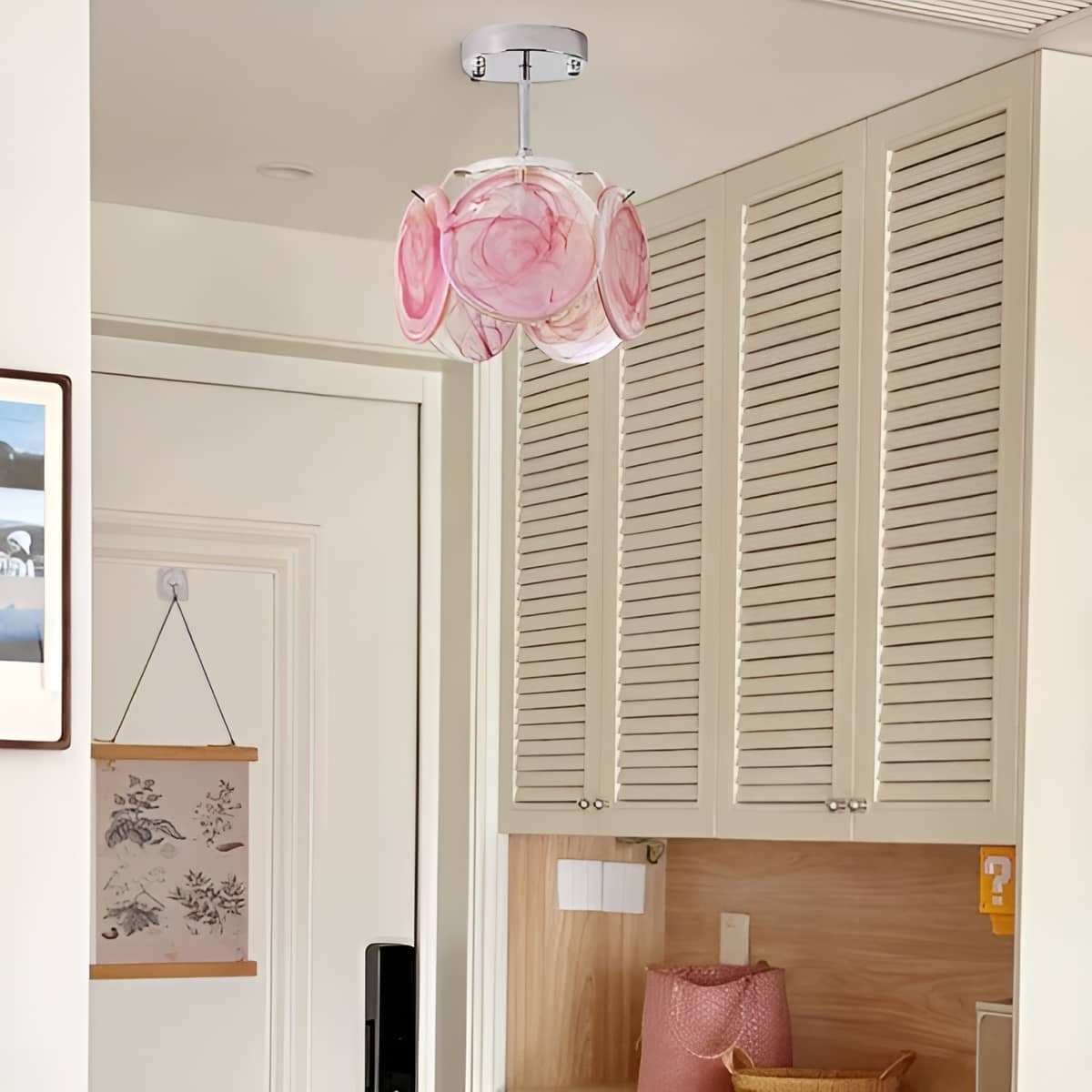 Vintage Artistic Murano Glass Petal Ceiling Light