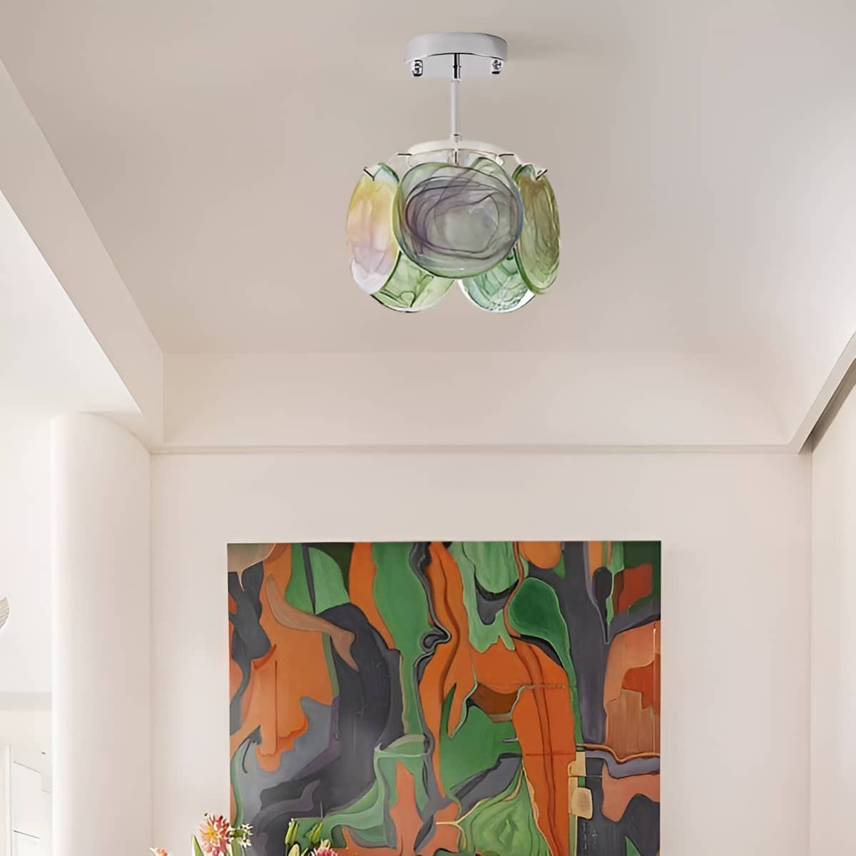 Vintage Artistic Murano Glass Petal Ceiling Light