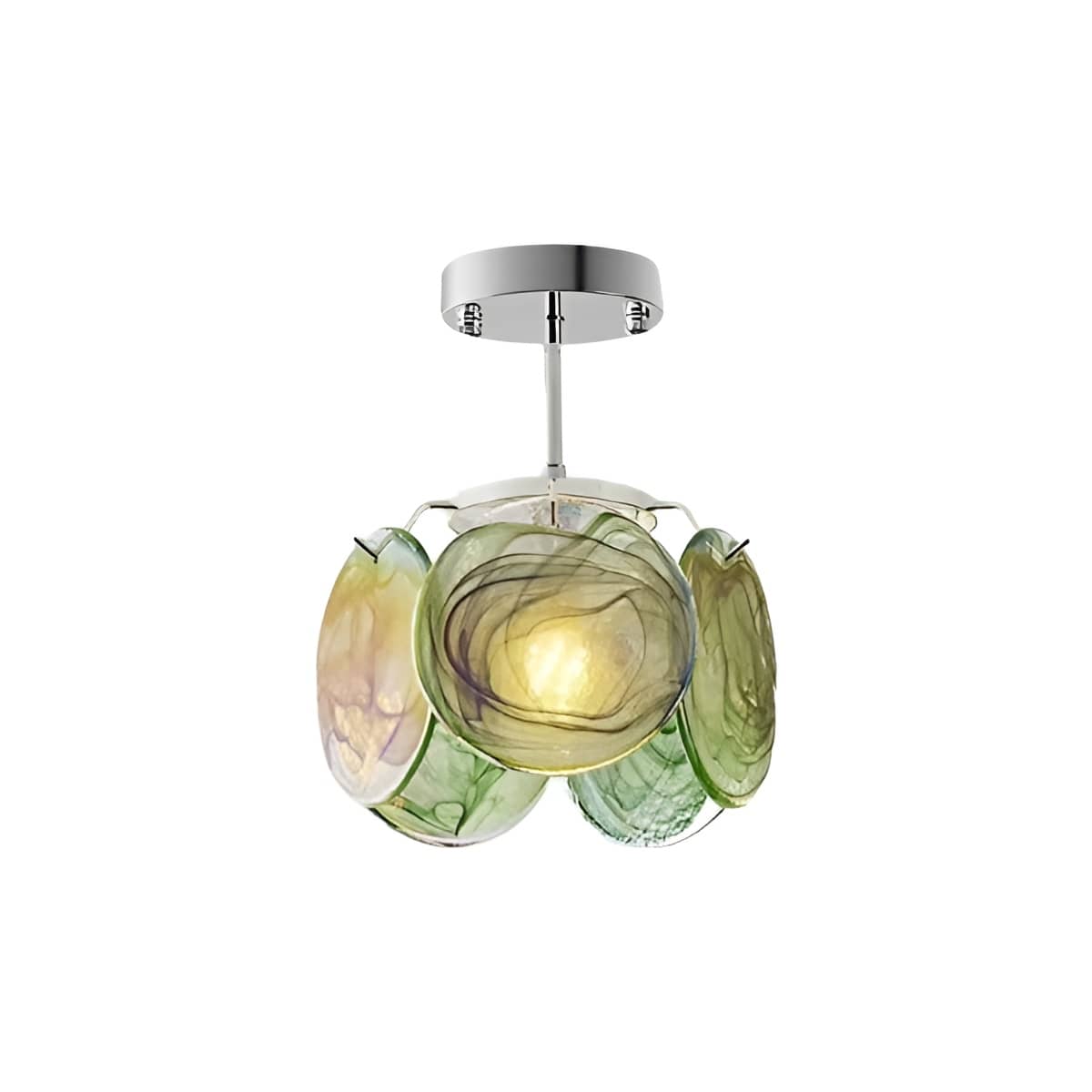 Blumen Deckenleuchte Jugendstil Murano Glas