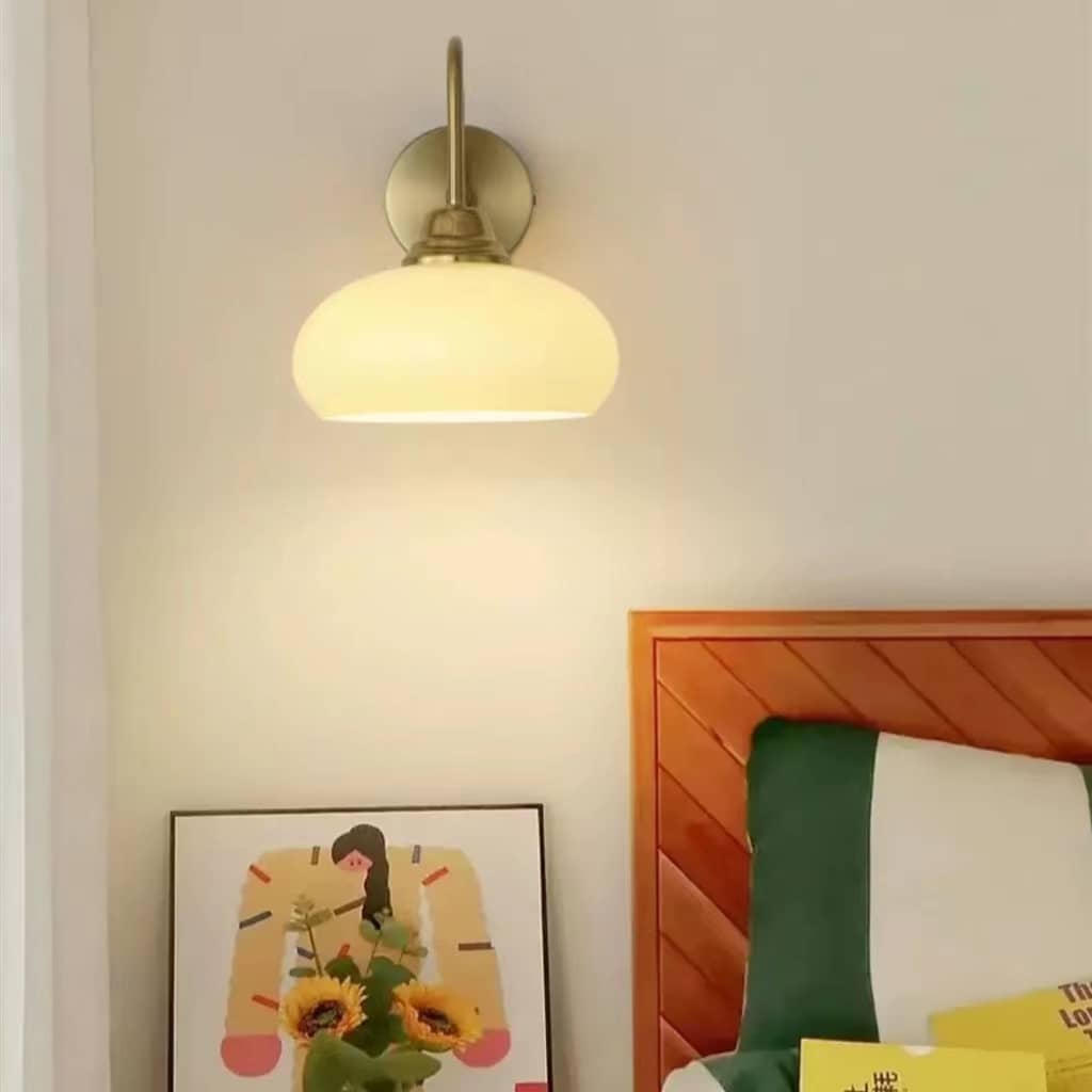 Vintage Bauhaus Glass Wall Lamp