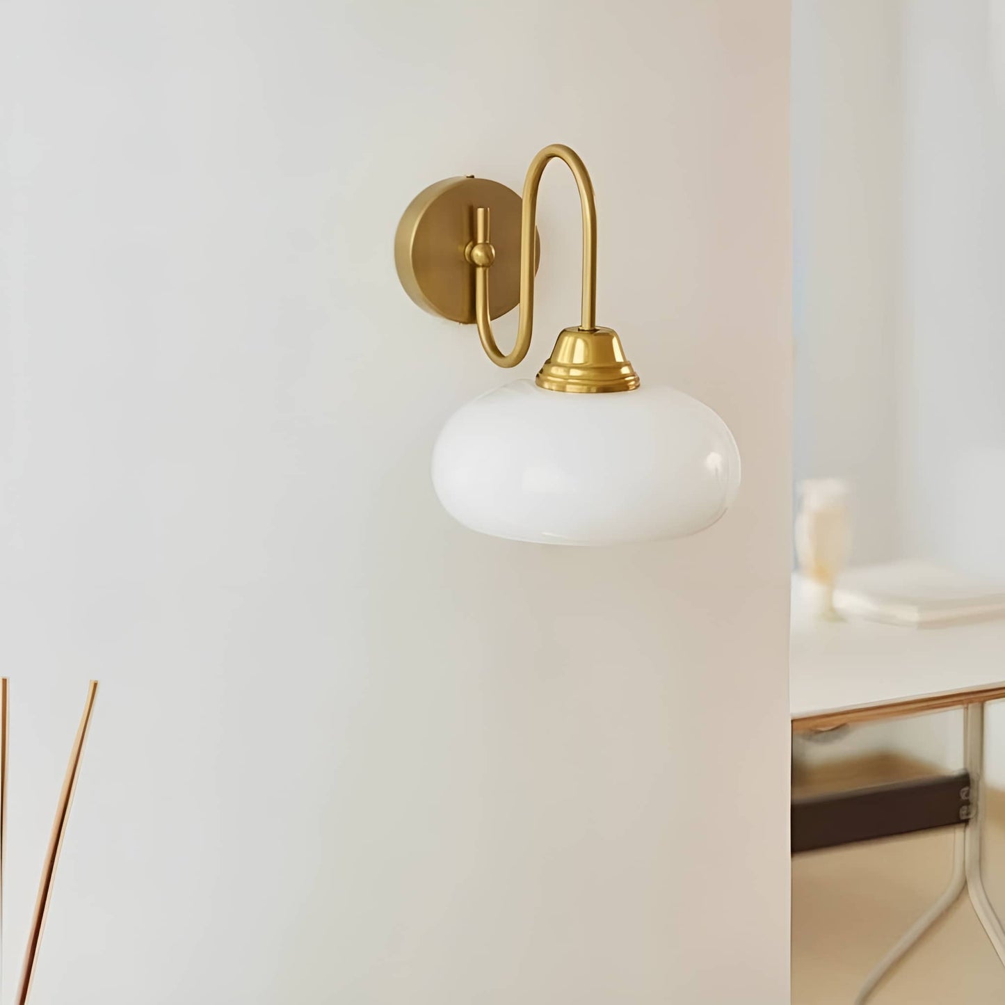 Vintage Bauhaus Glass Wall Lamp