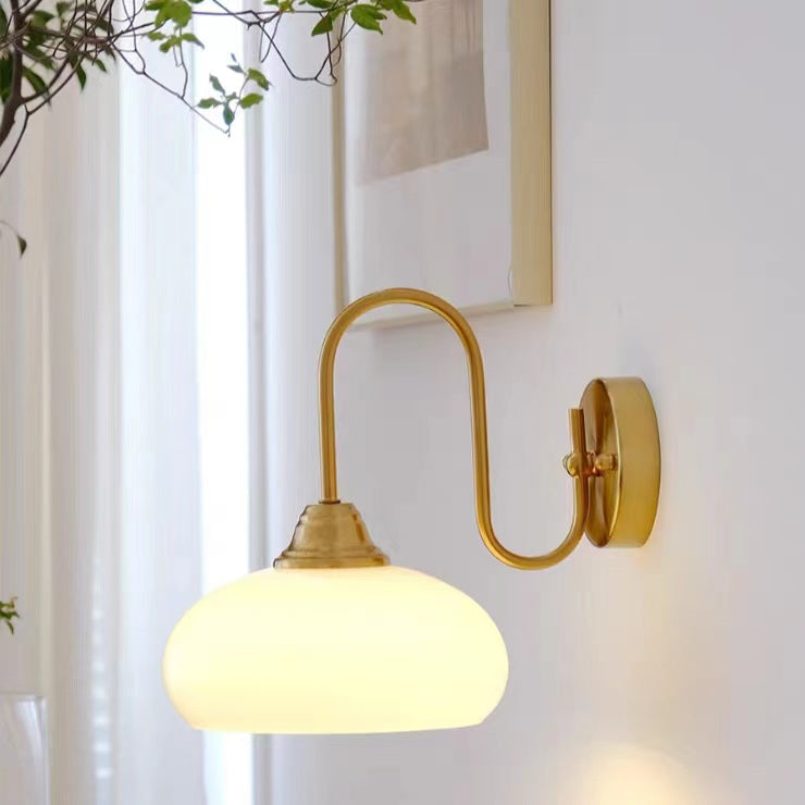 Vintage Bauhaus Glass Wall Lamp