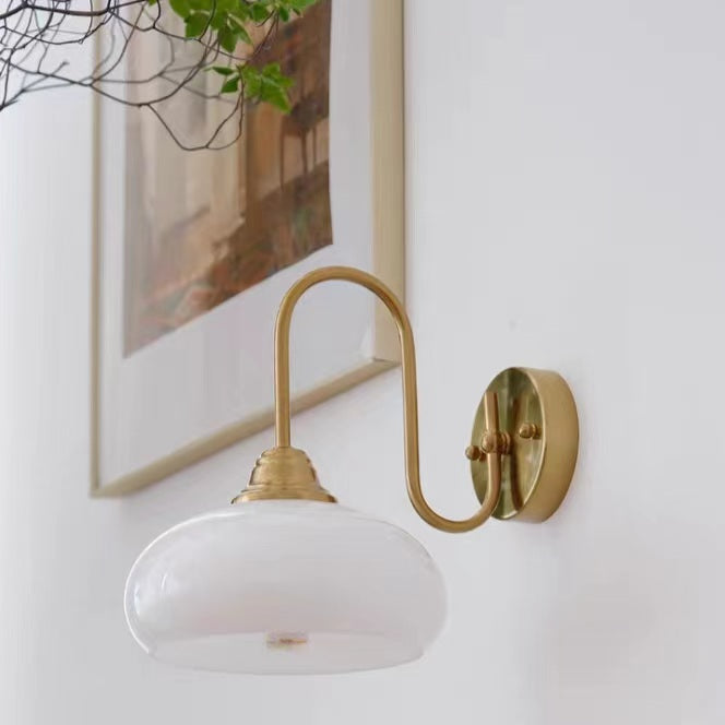 Vintage Bauhaus Glass Wall Lamp