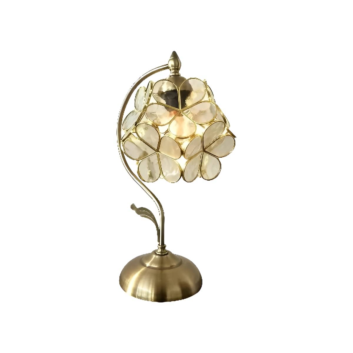 Vintage Flower Petal Glass Table Lamp