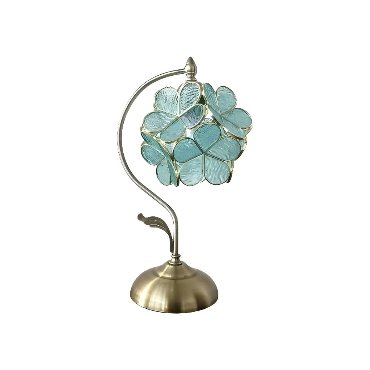 Vintage Flower Petal Glass Table Lamp