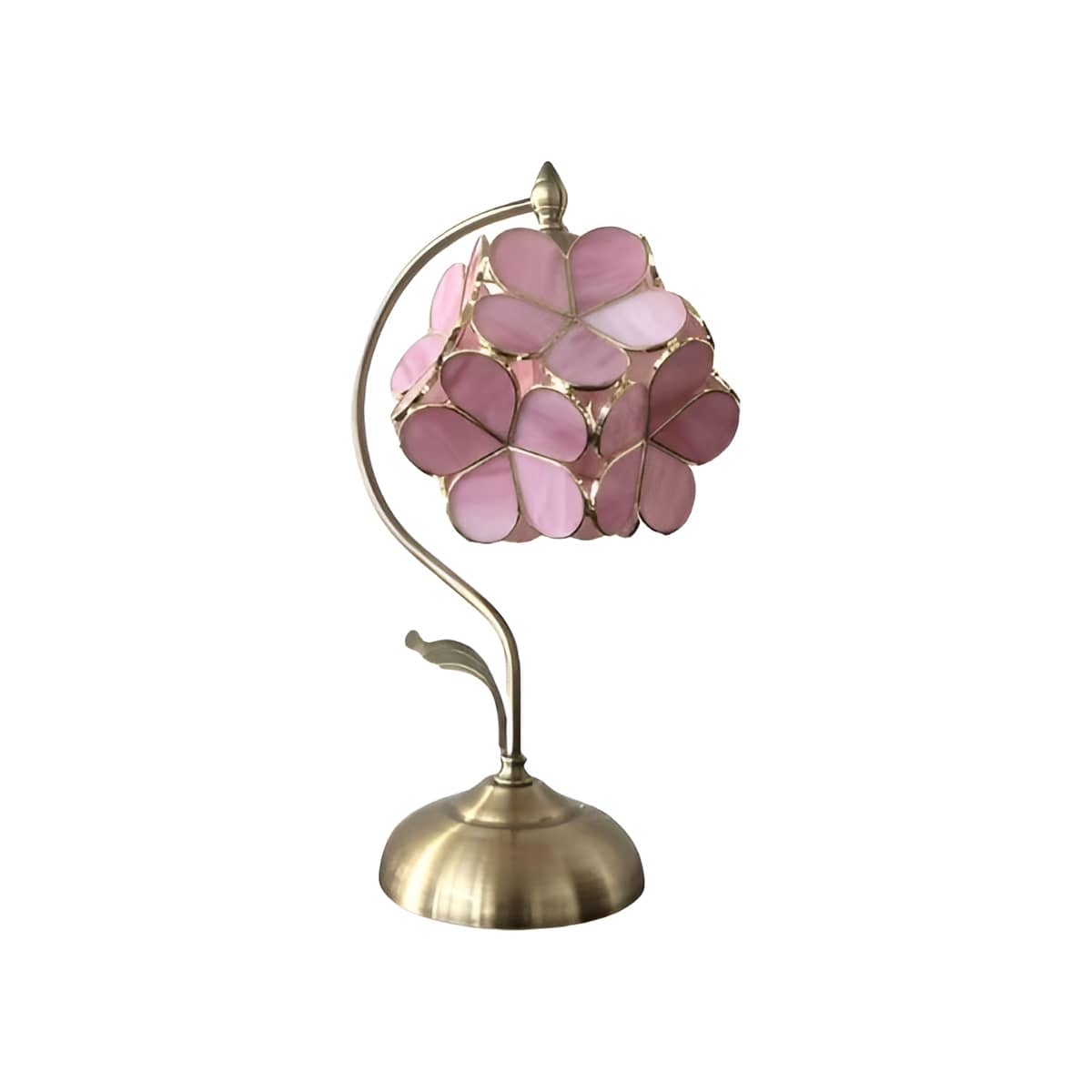 Vintage Flower Petal Glass Table Lamp
