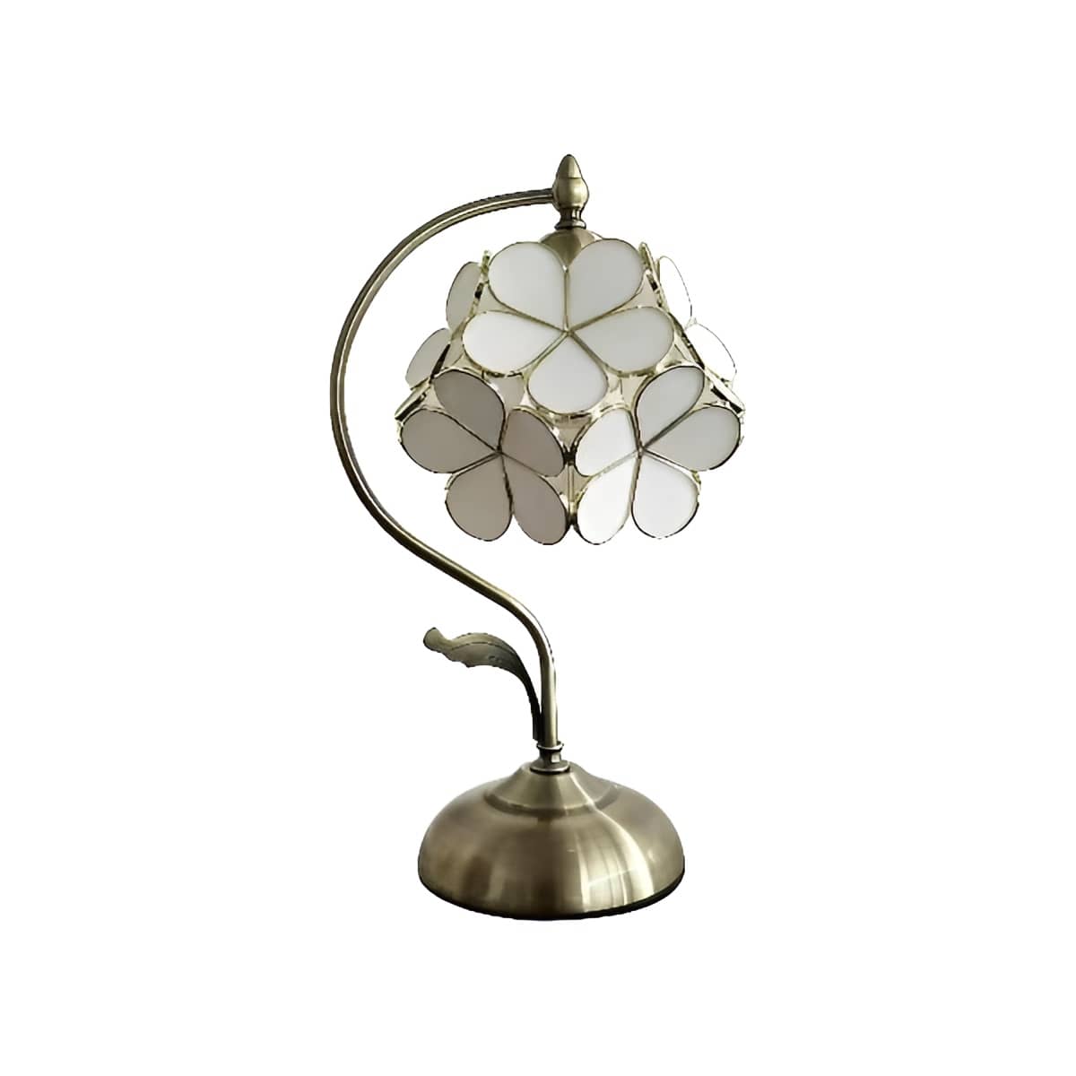 Vintage Flower Petal Glass Table Lamp