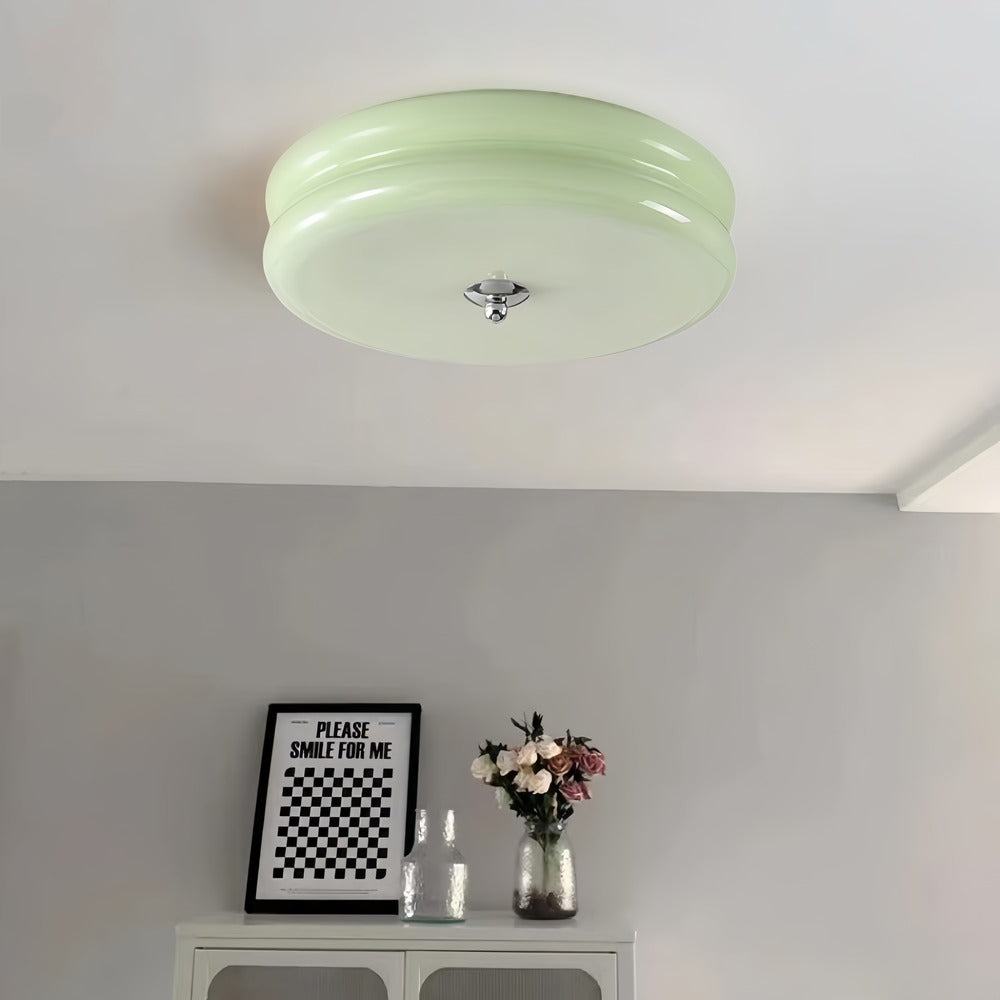 Vintage Bauhaus Cream Round Ceiling Light