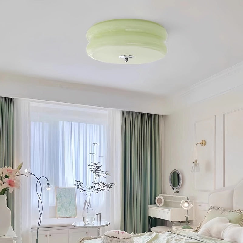 Vintage Bauhaus Cream Round Ceiling Light
