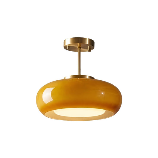 Vintage Bauhaus LED Round Glass Ceiling Light