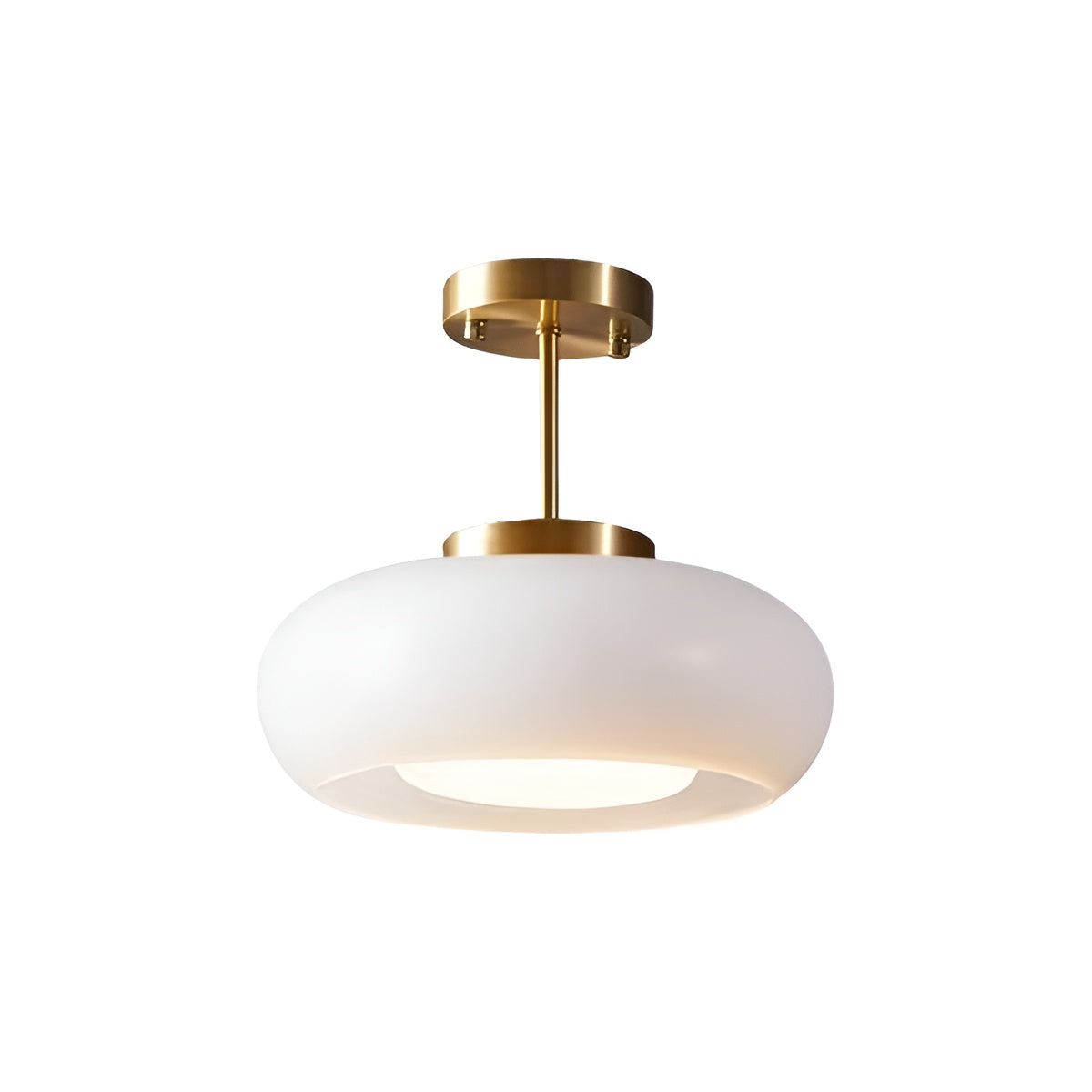 Vintage Bauhaus LED Round Glass Ceiling Light