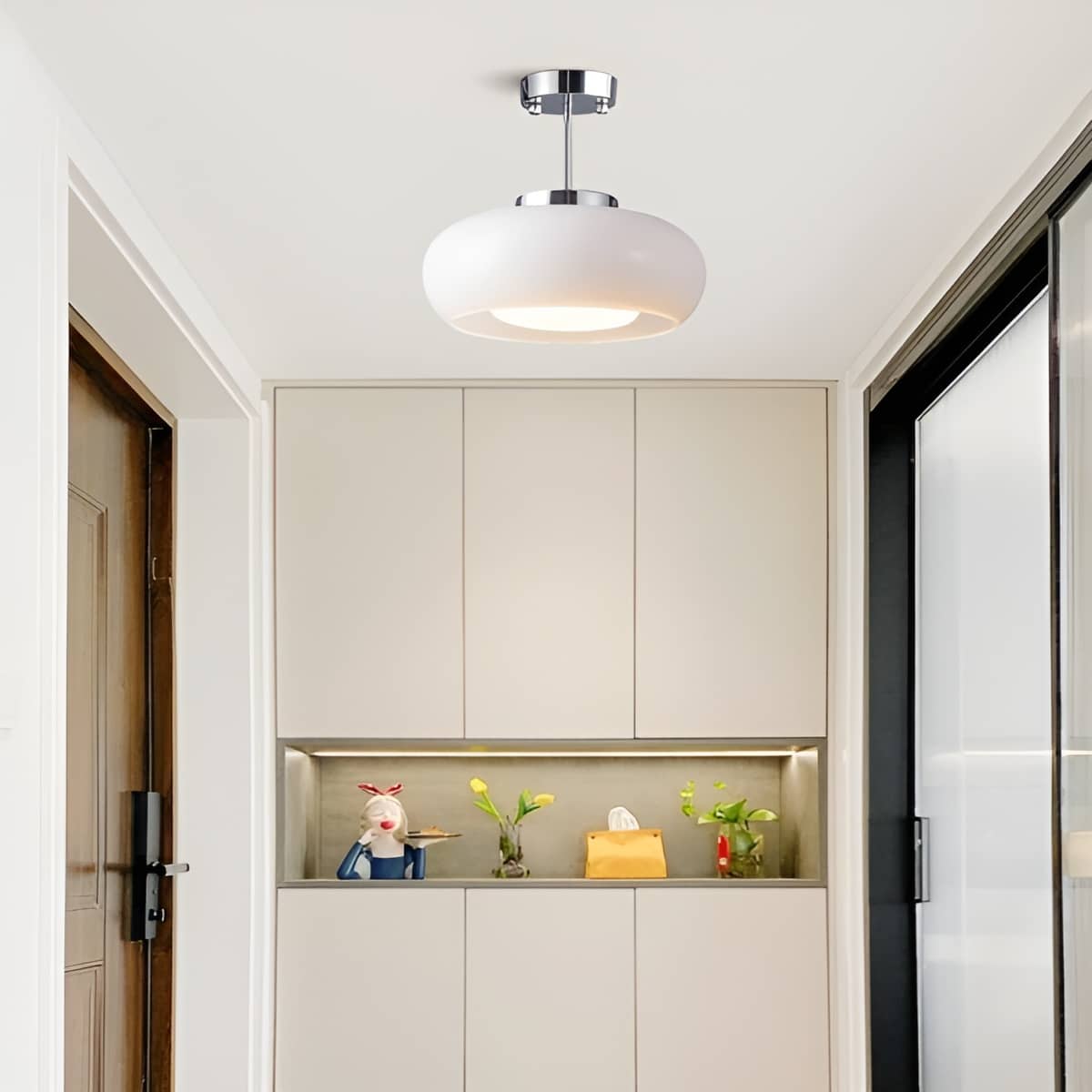 Vintage Bauhaus LED Round Glass Ceiling Light