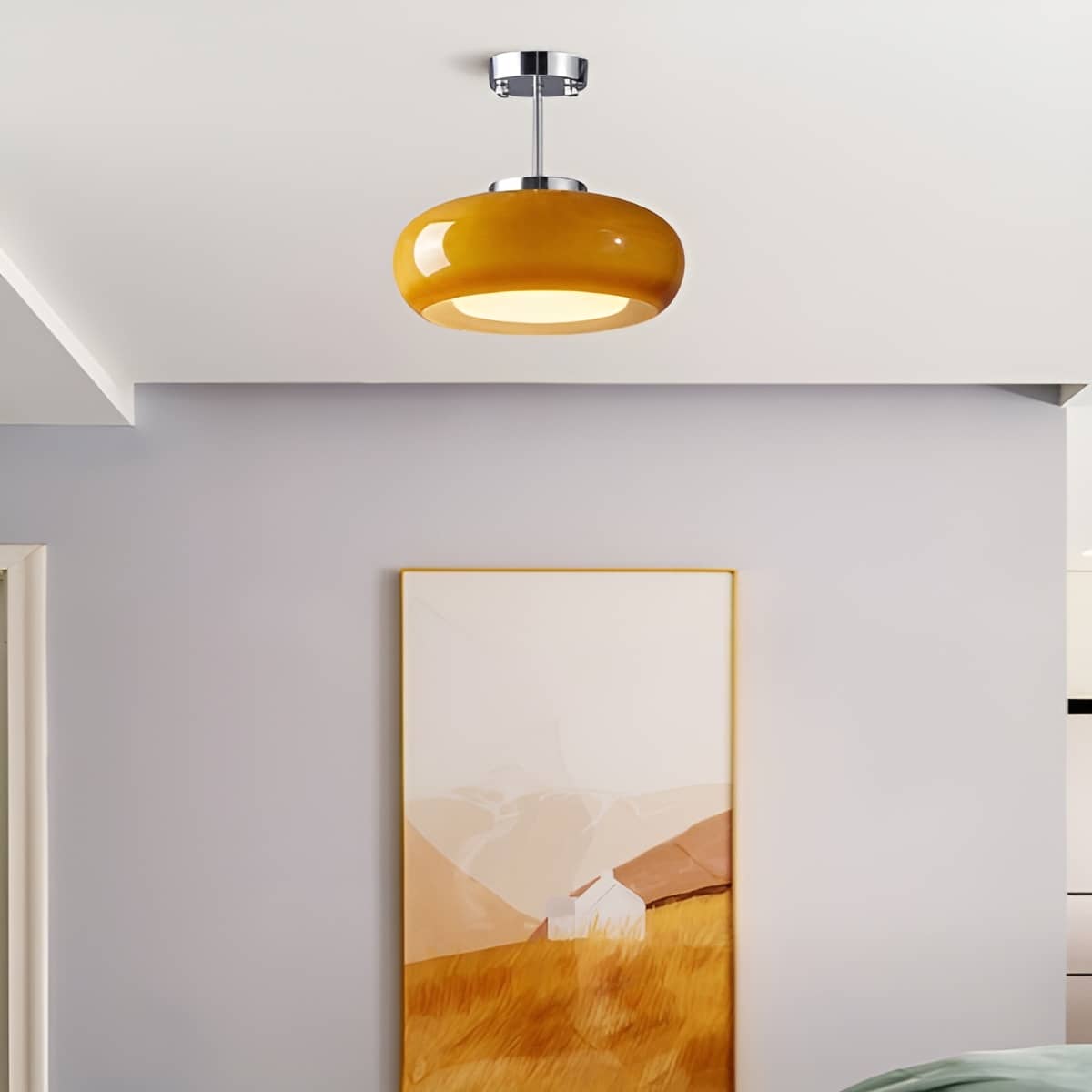 Vintage Bauhaus LED Round Glass Ceiling Light