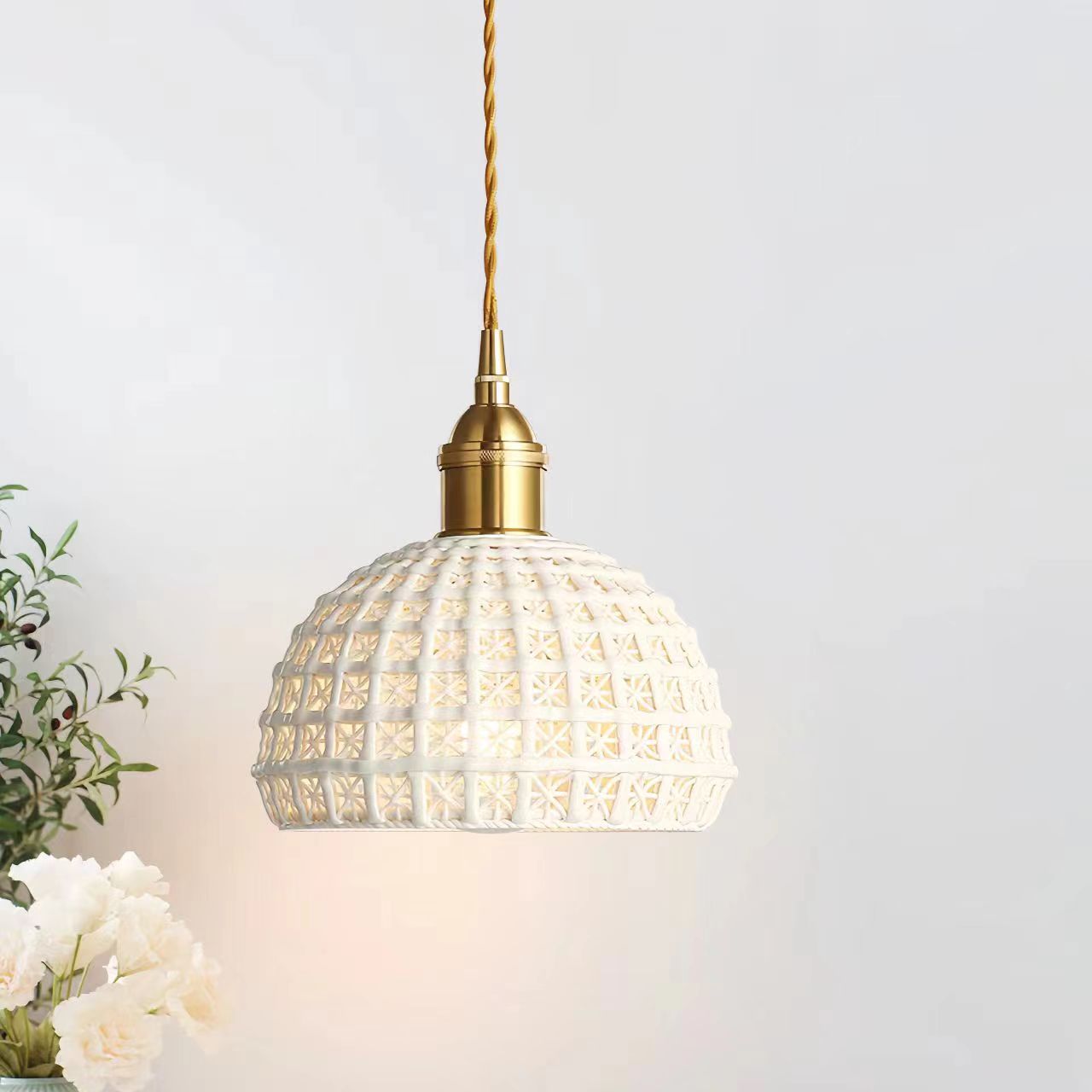 Vintage Ceramic Pendant Light