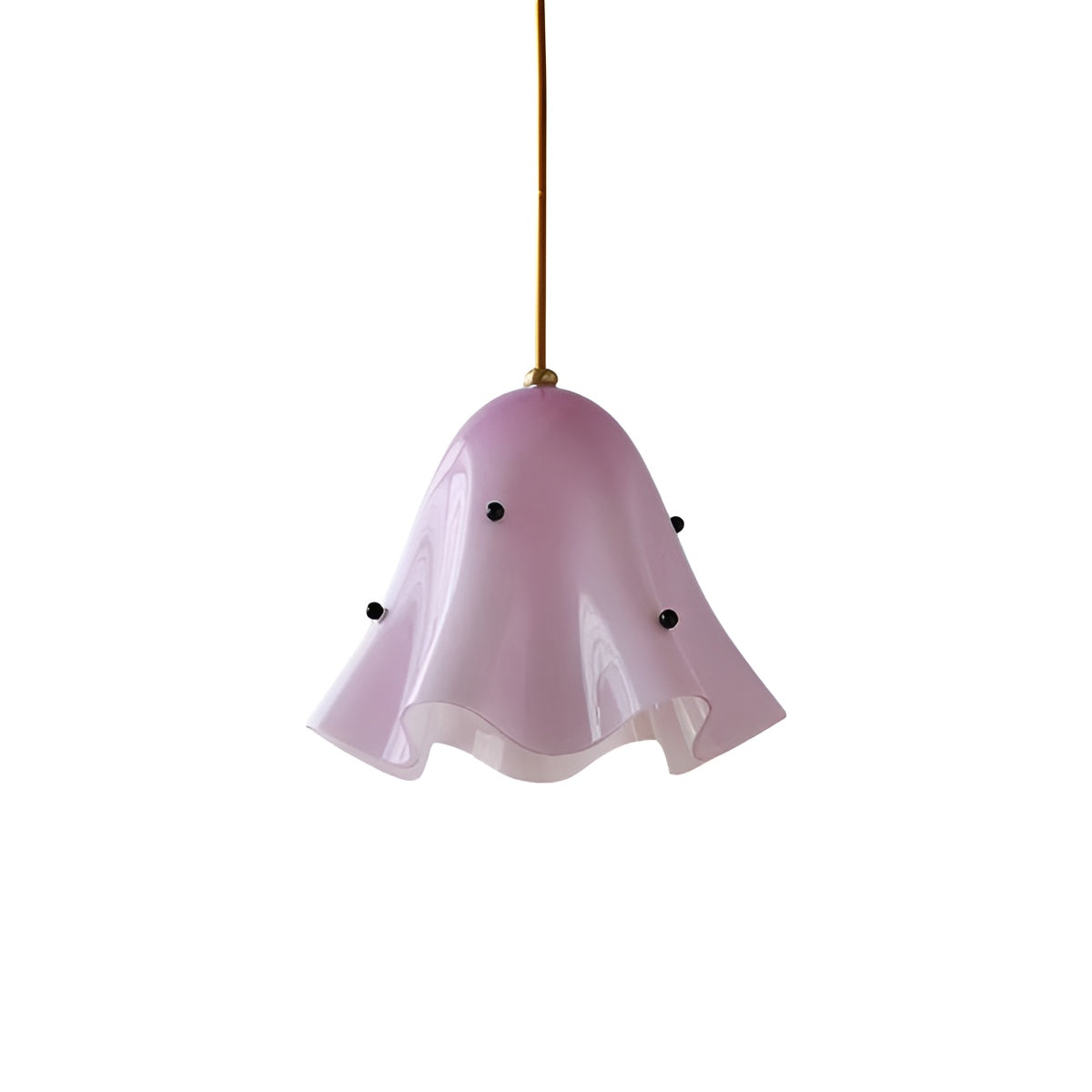 Vintage Flower Small Purple Glass Pendant Light Over Dining Table