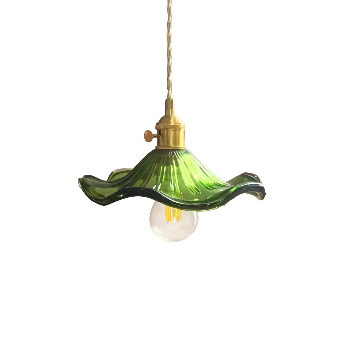 Vintage Glass Hibiscus Flower Pendant Lamp