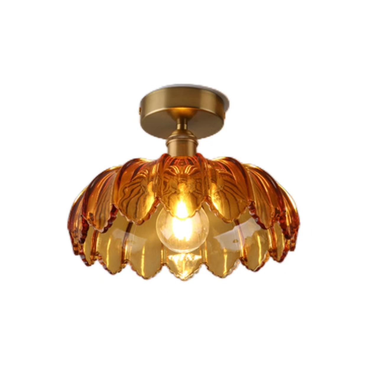 Vintage Lotus Flower Glass Ceiling Lamp