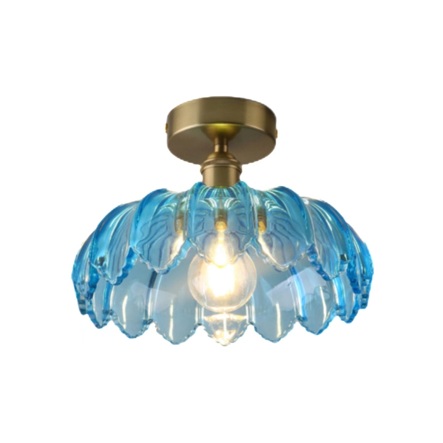 Vintage Lotus Flower Glass Ceiling Lamp