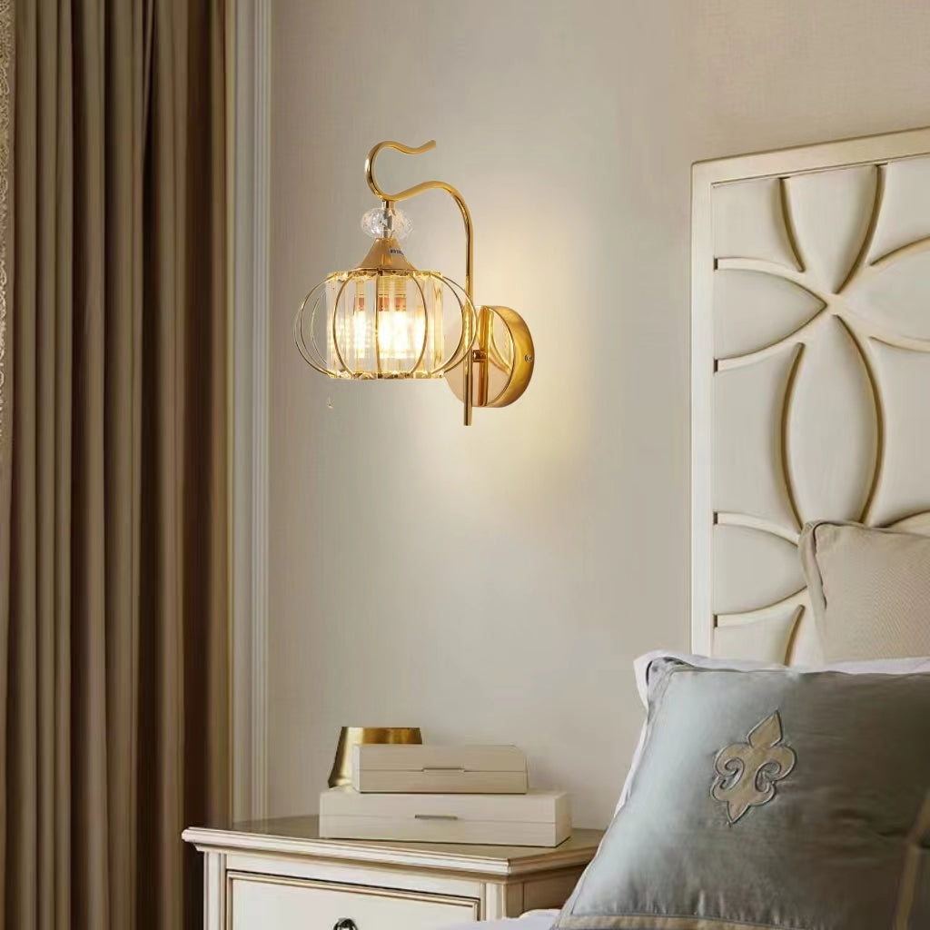 Vintage Luxury Lantern Crystal Wall Sconce