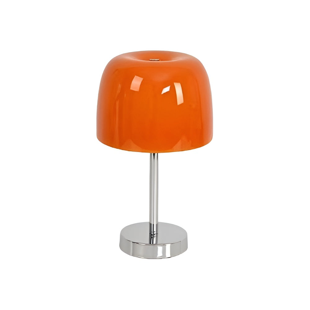 Bauhaus Dome Glass And Metal Bedside Lamp