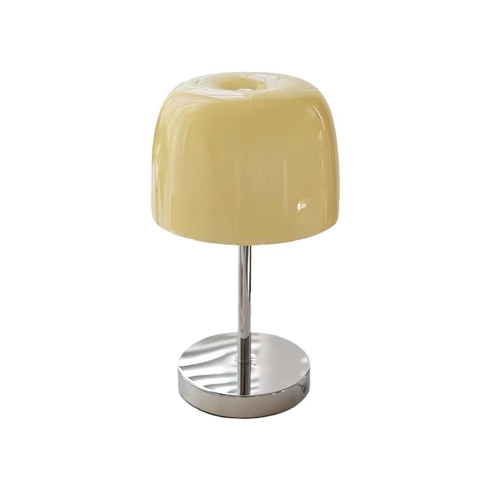 Bauhaus Dome Glass And Metal Bedside Lamp