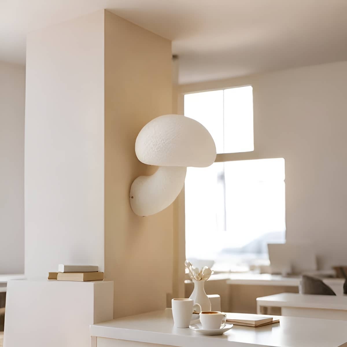 Wabi Sabi Style Resin Mushroom Wall Lamp