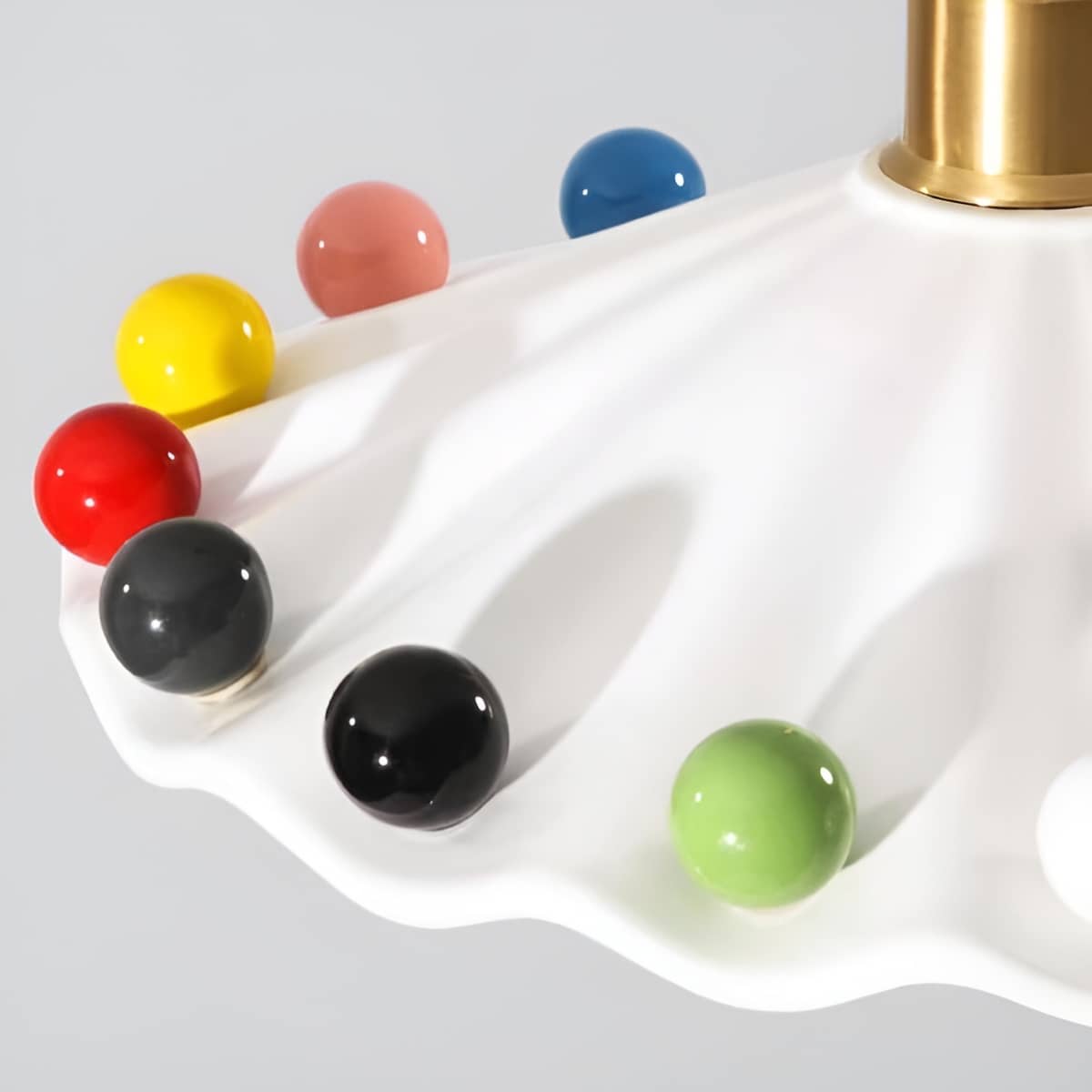 Memphis Ceramic White Pendant Light With Colorful Bean