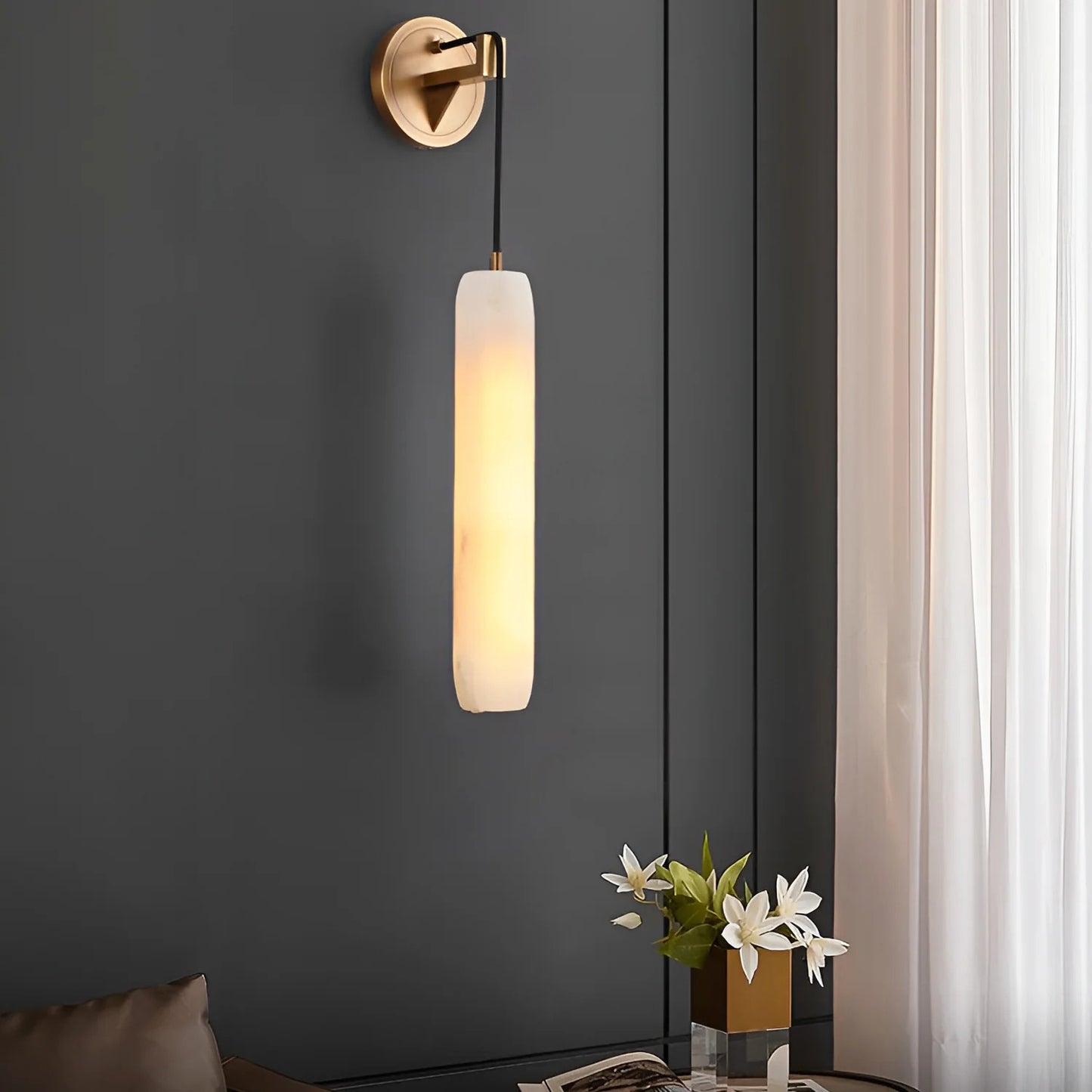 Alabaster Flute Nordic Wall Light