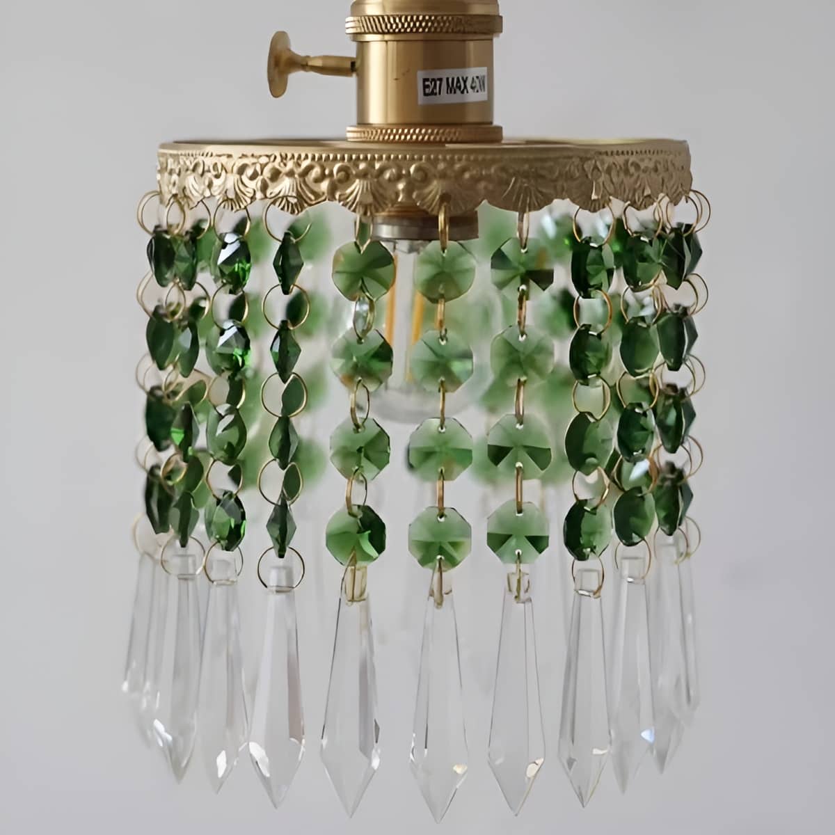 Antique Brass Fringe Crystal Wall Light for Living Room