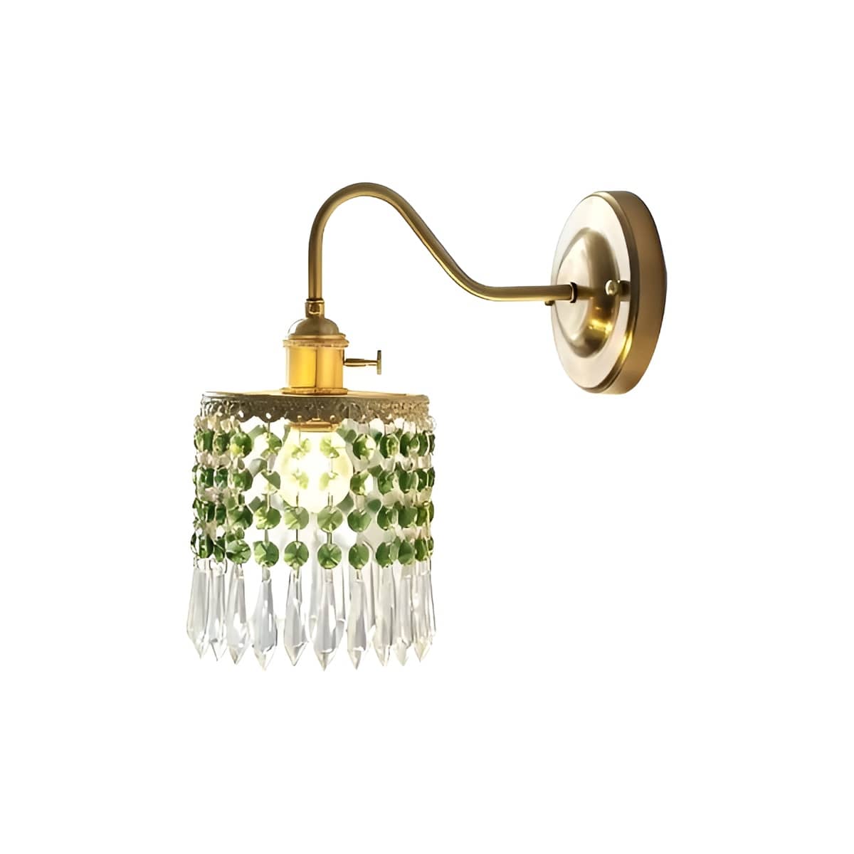 Antique Brass Fringe Crystal Wall Light for Living Room