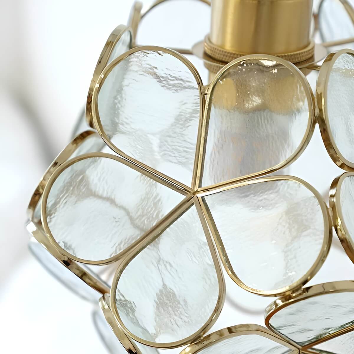 Art Nouveau Flower Glass Hanging Lamp for Bedroom
