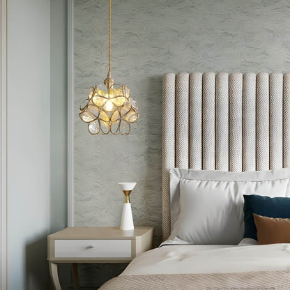 Art Nouveau Flower Glass Hanging Lamp for Bedroom
