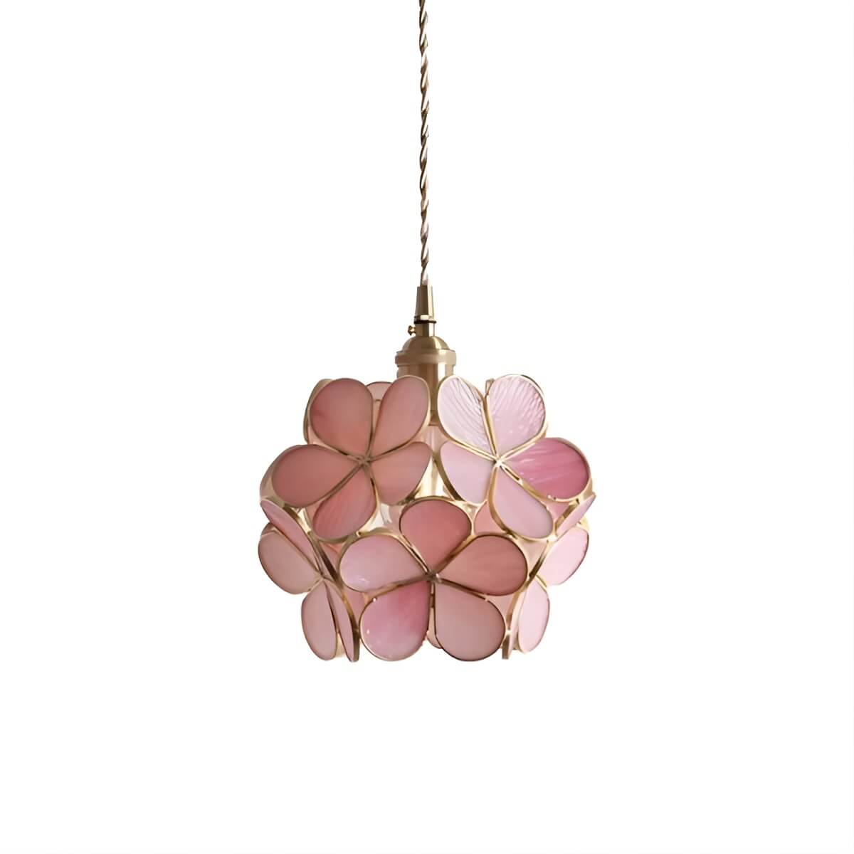Art Nouveau Flower Glass Hanging Lamp for Bedroom
