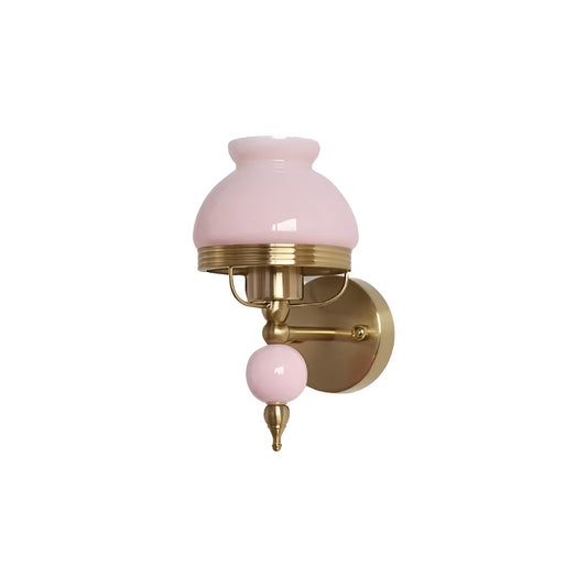 Art Deco Antique Gold Wall Light with Glass Shade