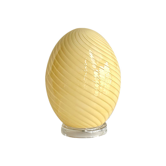 Art Deco Swirl Glass Egg Table Lamp