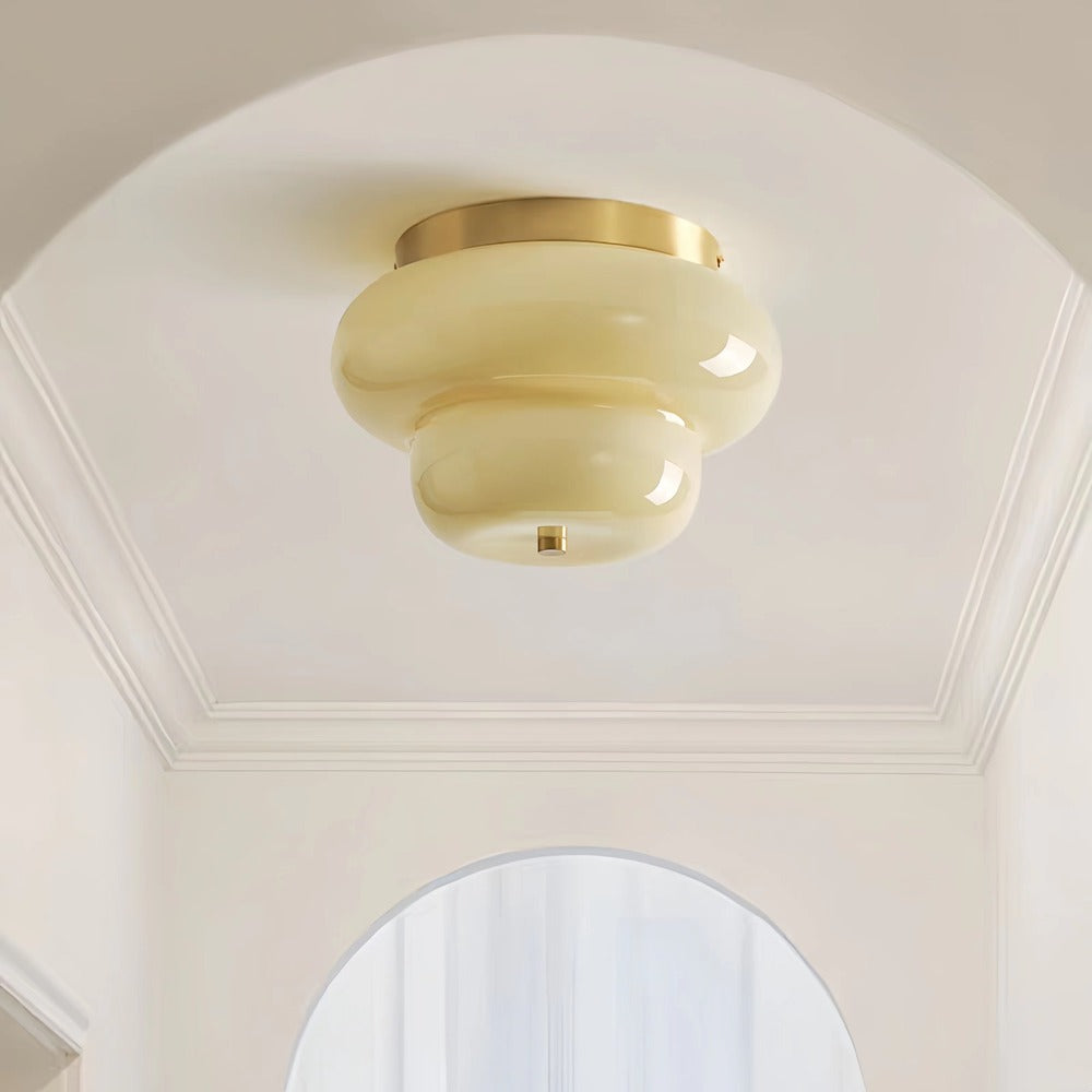 Bauhaus Cream Pear Glass Hallway Ceiling Light