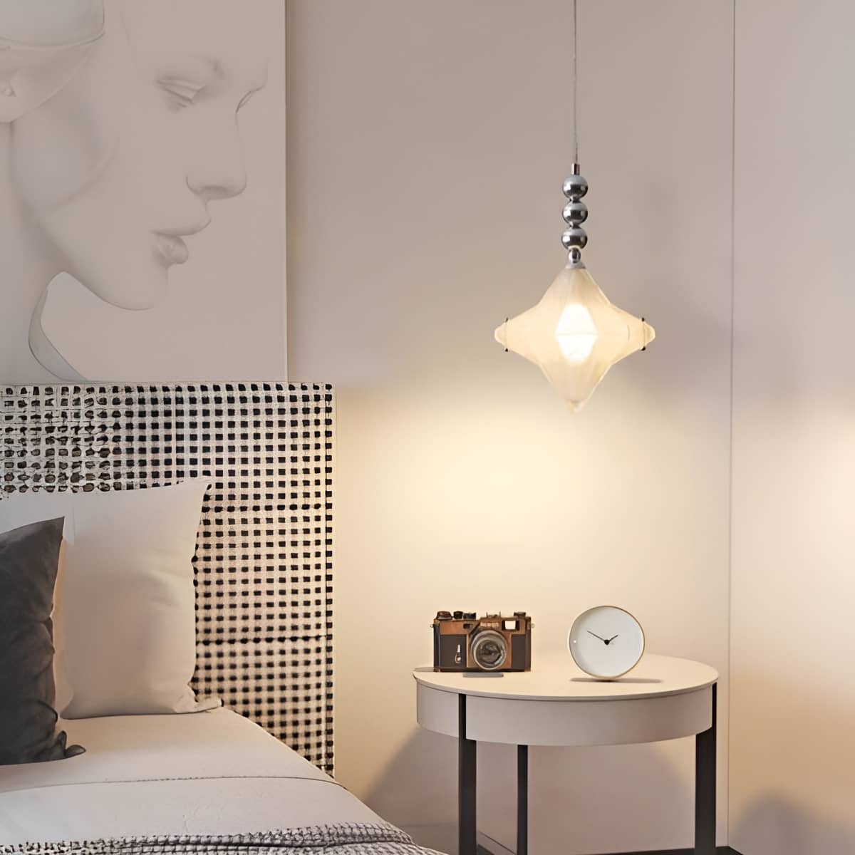 Bauhaus Decorative White Glass Star Pendant light