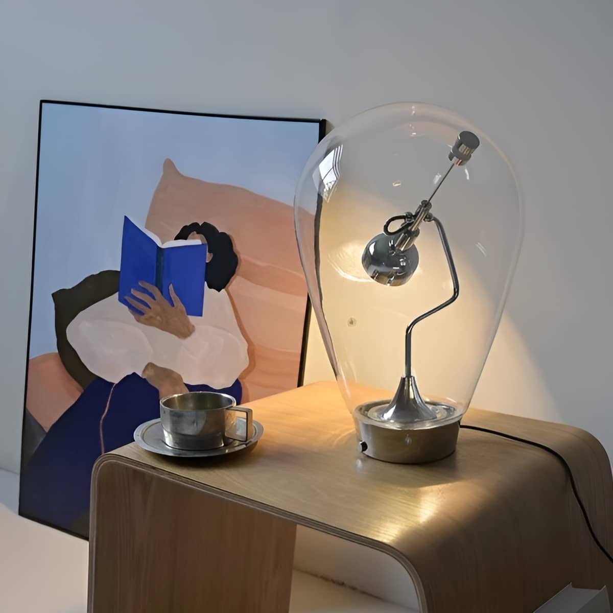 Bauhaus Industrial LED Silver Table Lamp with Swing Arm