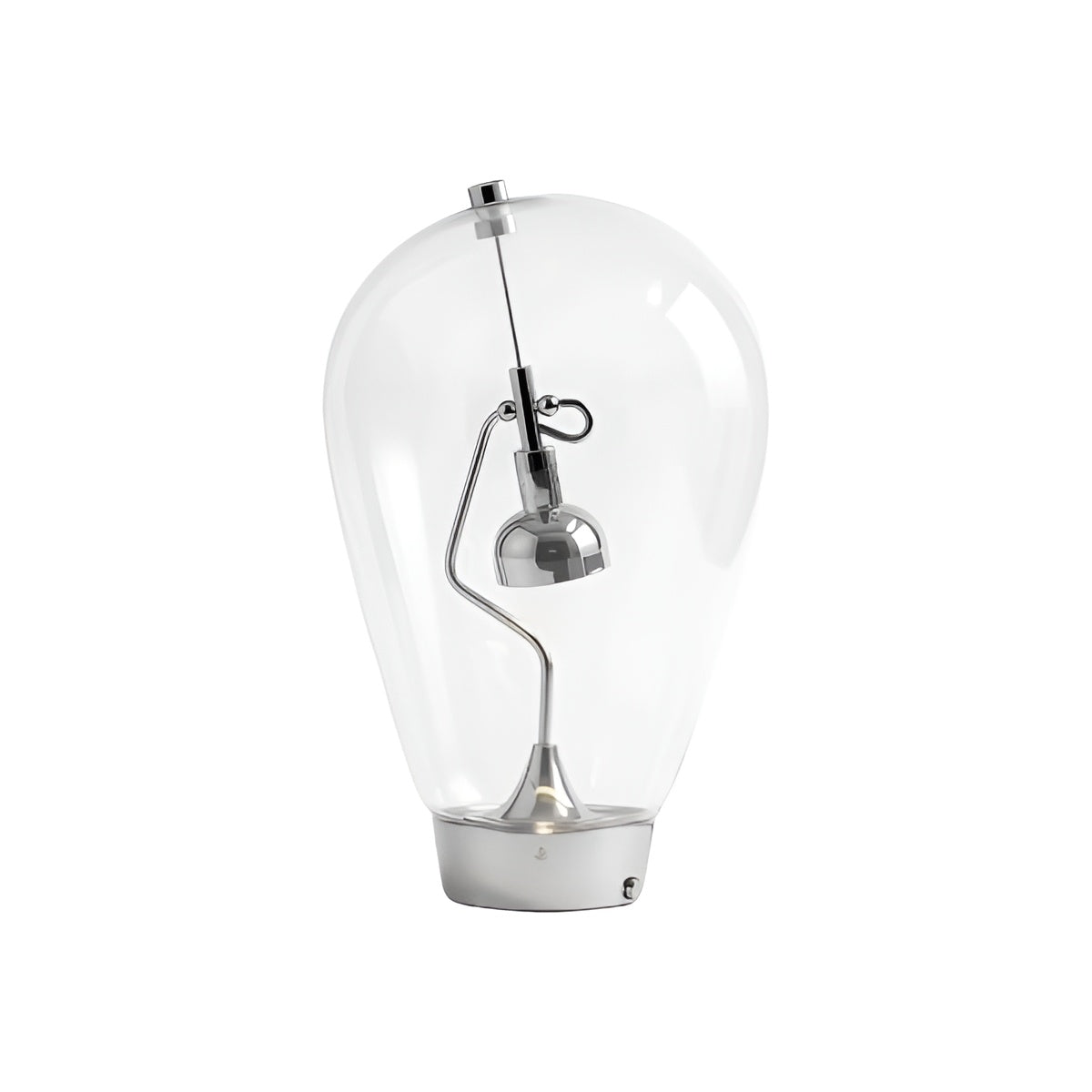 Bauhaus Industrial LED Silver Table Lamp with Swing Arm