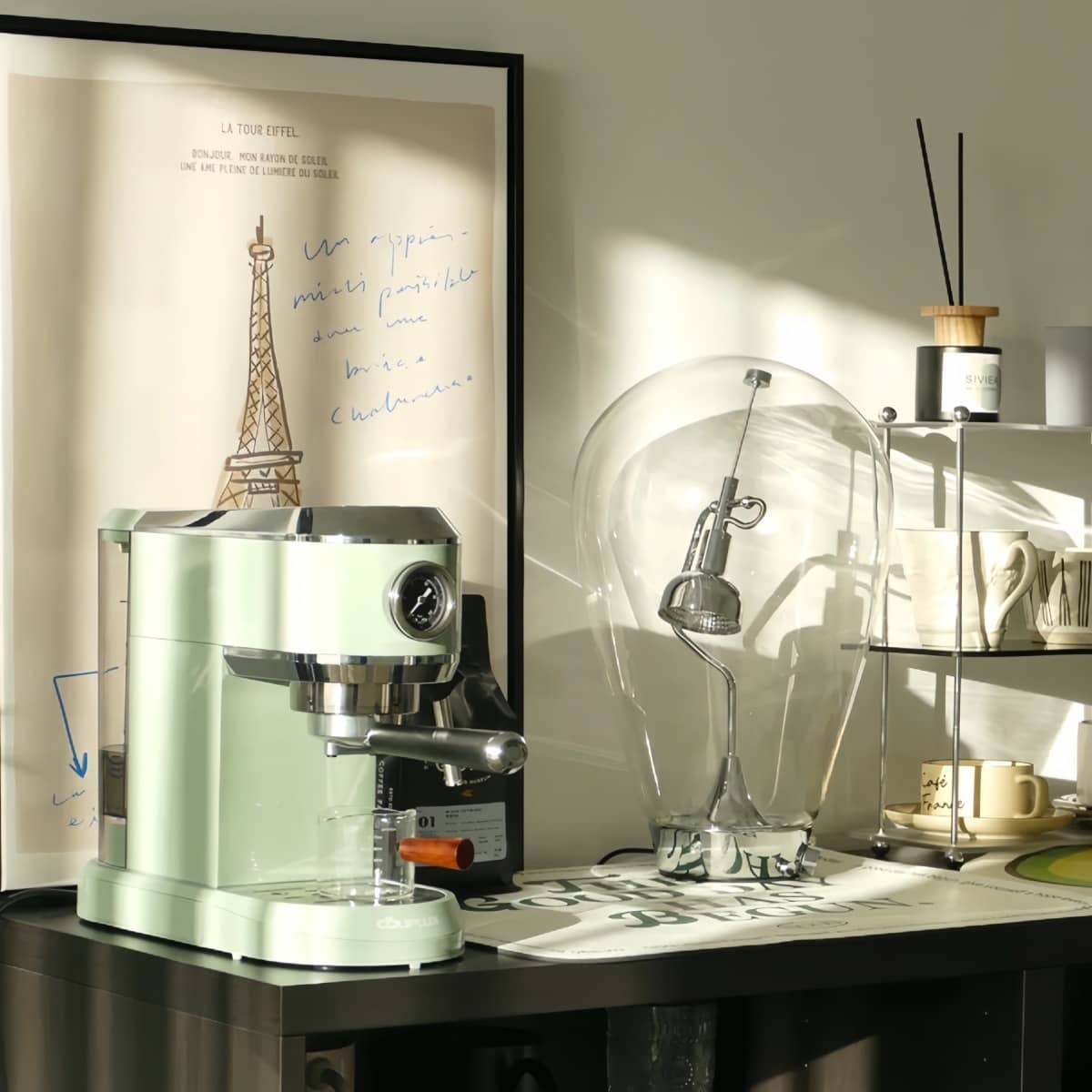 Bauhaus Industrial LED Silver Table Lamp with Swing Arm