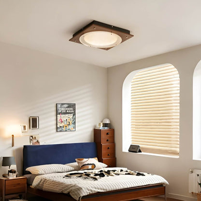 Bauhaus Industrial Metal and Acrylic LED Square Ceiling Light