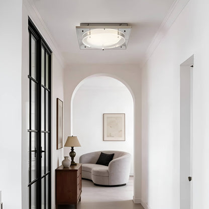 Bauhaus Industrial Metal and Acrylic LED Square Ceiling Light