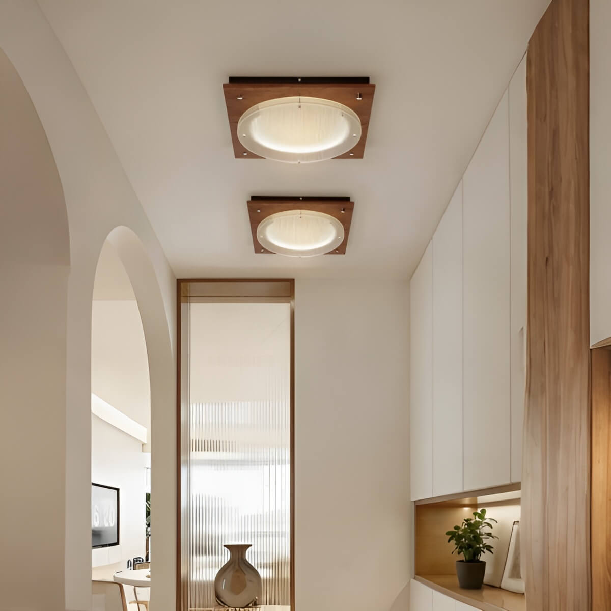Bauhaus Industrial Metal and Acrylic LED Square Ceiling Light