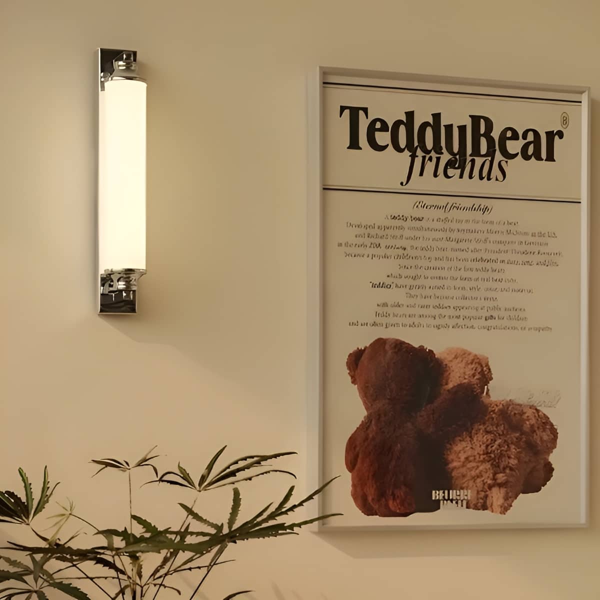 Bauhaus Industrial Minimalist White and Chrome Wall Light