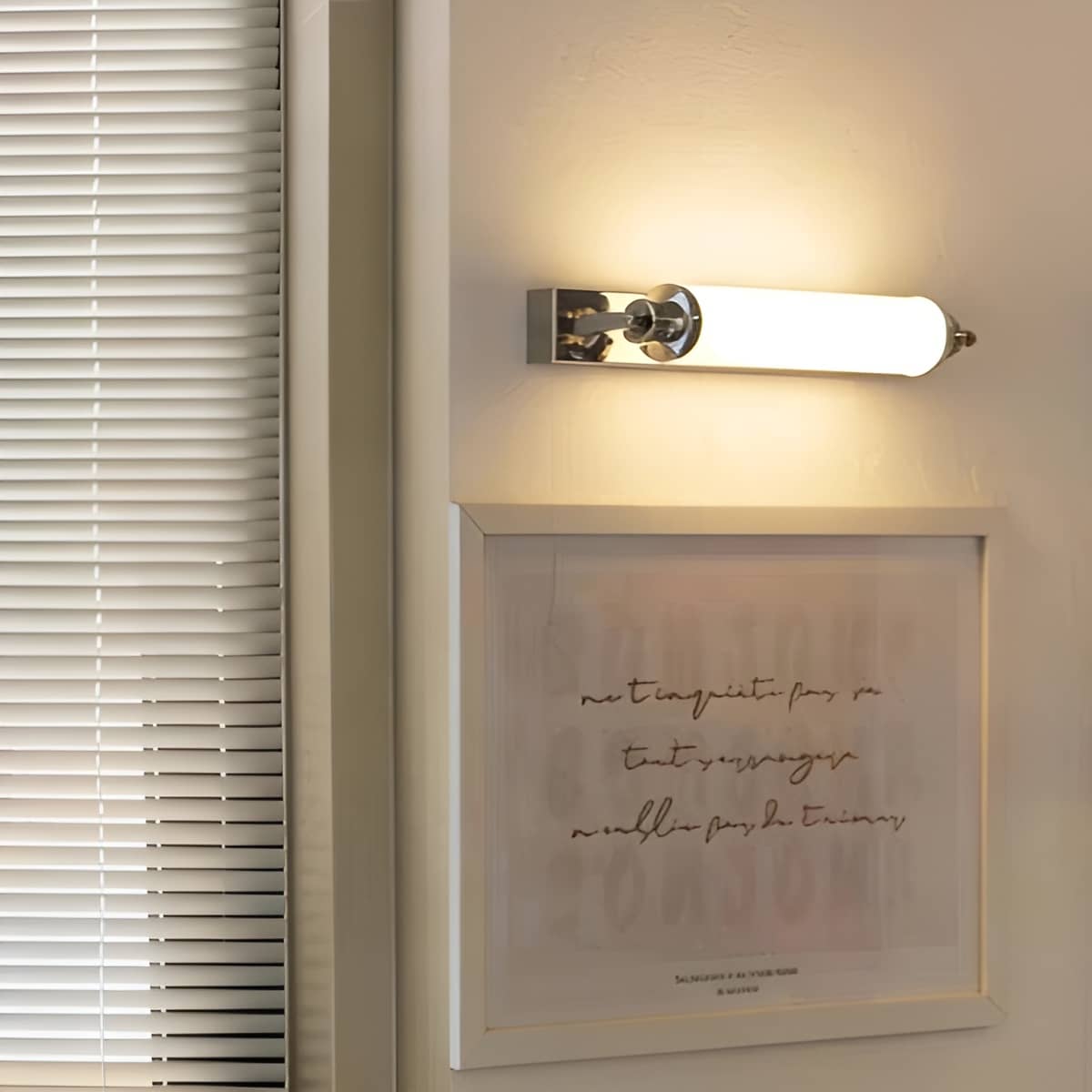 Bauhaus Industrial Minimalist White and Chrome Wall Light