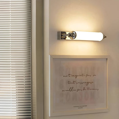 Bauhaus Industrial Minimalist White and Chrome Wall Light