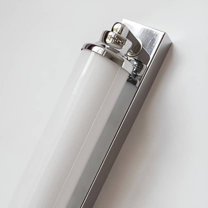 Bauhaus Industrial Minimalist White and Chrome Wall Light